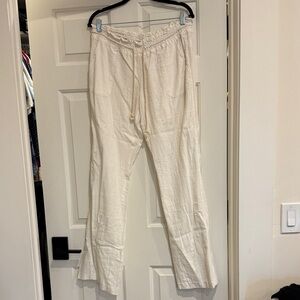 Roxy cream linen pants